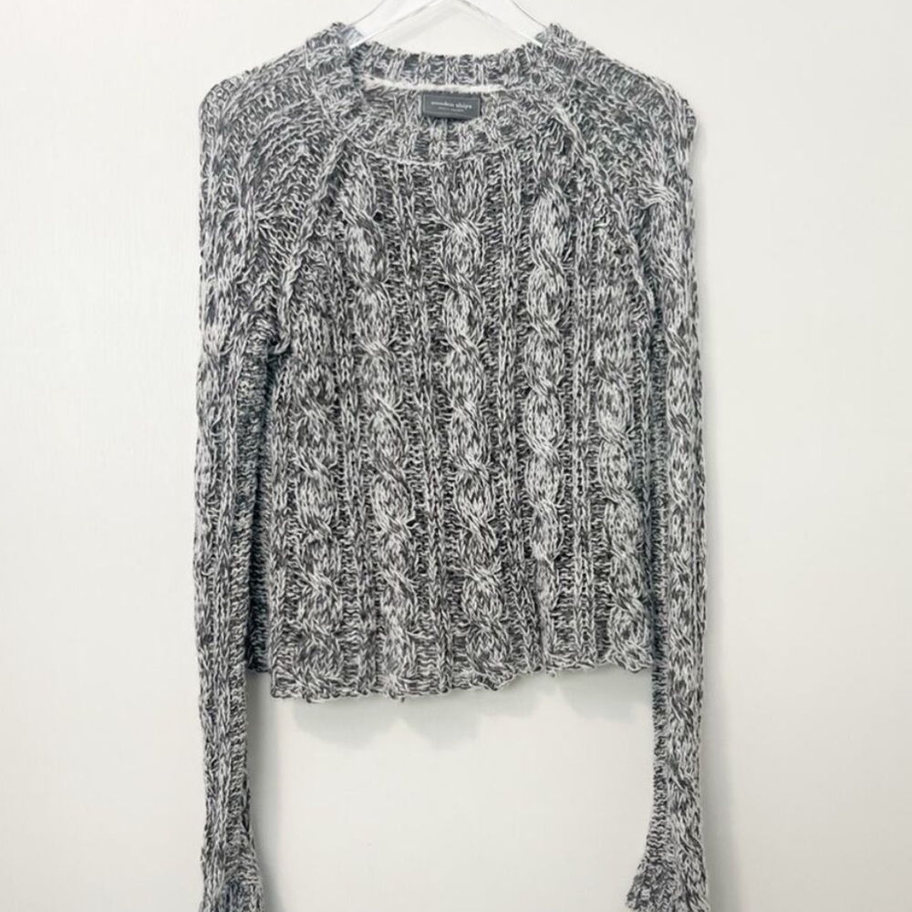 WOODEN SHIPS Marled Cable Knit Pullover Sweater size M/L